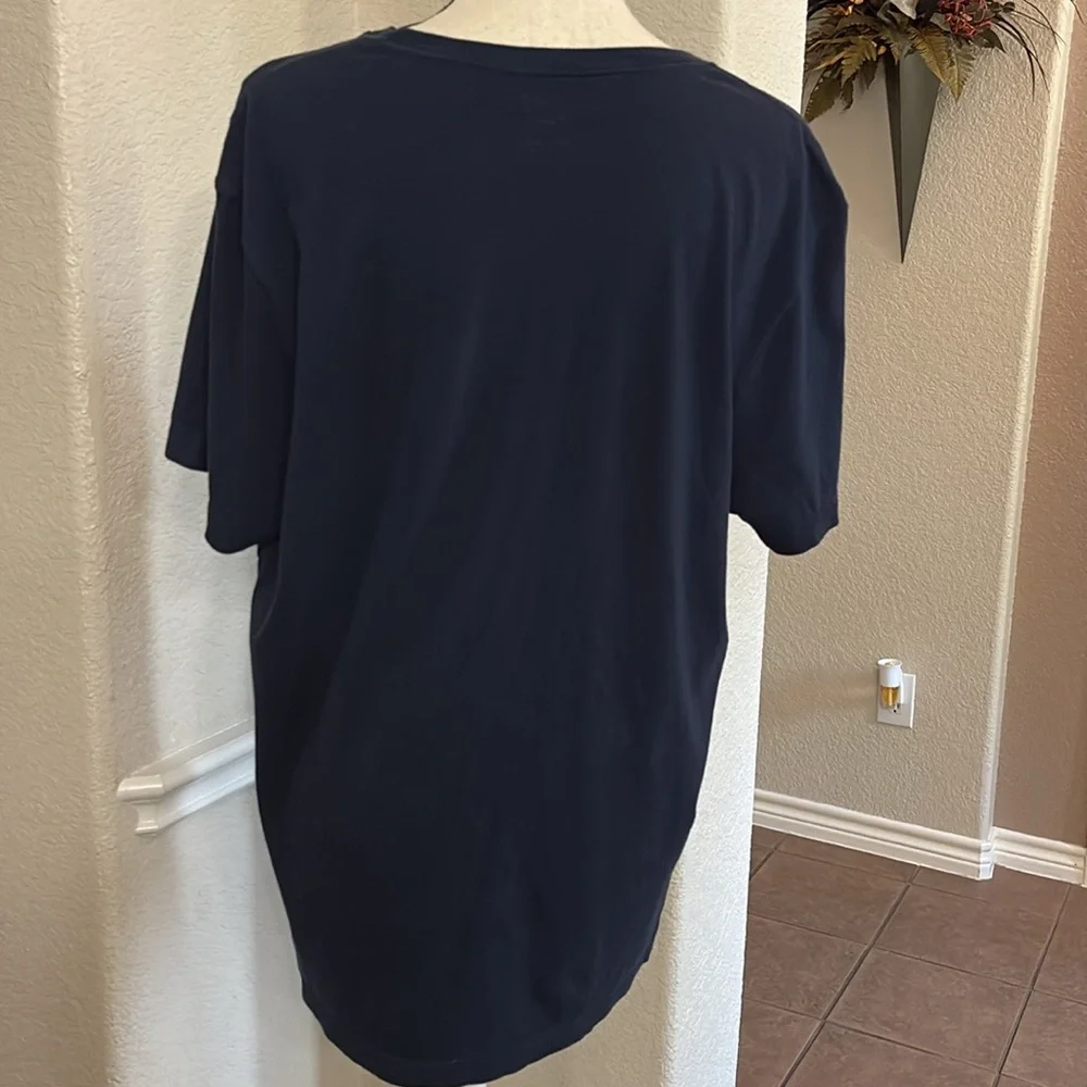 J.Crew washed navy blue short sleeve cotton T-shirt Size L